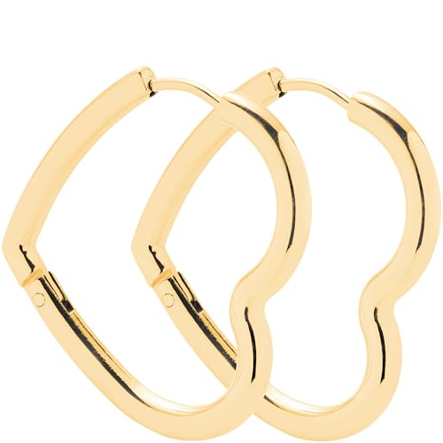 JEWELS BY LEONARDO Creole Lulu • 1 Paar Klapp-Kreolen aus goldfarbenem Edelstahl • klare Linienführung in verspielter Herzform • 024911