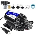 Tdrsuper Self-Priming Water Transfer Pump 110v AC, 4GPM 45PSI High Pressure Booster Pump, RV Electric Diaphragm Pump 3.1 Bar Garden Sprinkler Pump for Home Kitchen Bathroom Marine Yacht