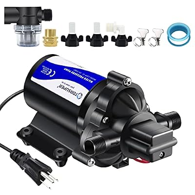 Tdrsuper Self-Priming Water Transfer Pump 110v AC, 4GPM 45PSI High Pressure Booster Pump, RV Electric Diaphragm Pump 3.1 Bar Garden Sprinkler Pump for Home Kitchen Bathroom Marine Yacht