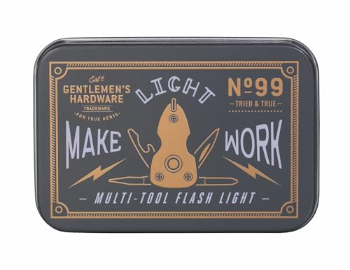 Gentlemen's Hardware 5-in-1 Multi-Tool Pocket Tool with Torch in Tin Case, Stainless Steel Gentlemen's Hardware 5-in-1 Multi-Tool Pocket Tool with Torch in Tin Case, Stainless Steel