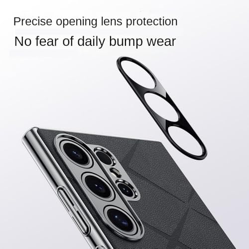 Protection objectif Samsung S24 Plus coque rigide fine cuir anti-rayures - 4