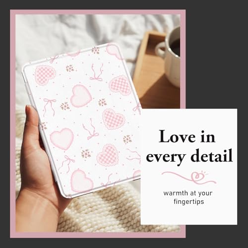 Image of CoBak Lightweight Stand Cute Case for 7 inch Kindle Paperwhite 12th Gen 2024 and Kindle Colorsoft with Right Hand Strap - Compatible with iPhone MagSafe, for Samsung /Anker Wireless Charging Pads