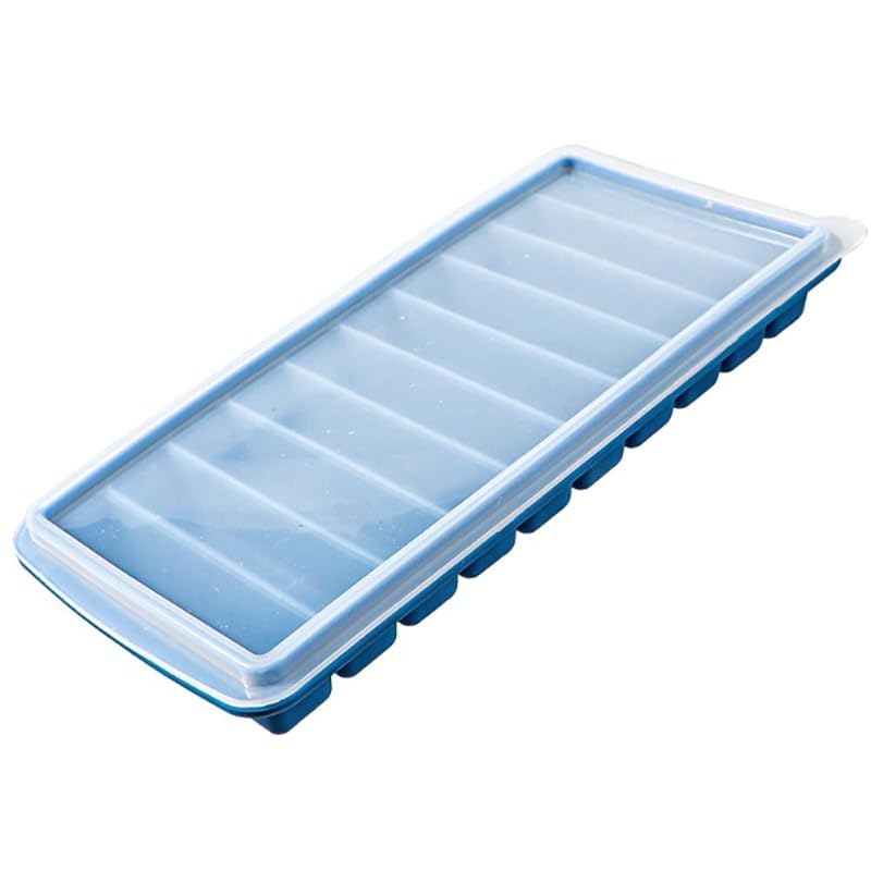 Bandeja de Hielo de Silicona con Tapa Azul miniatura 1