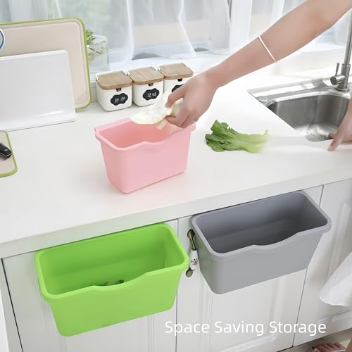 Caneca de Basura Colgante para Cocina Pequeña Verde miniatura 5