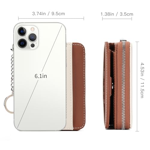 Image of GAEKEAO Wallet Women RFID Blocking Leather Credit Card Holder Compact Small Womens Wallet with ID Window Zipper Coin Pocket