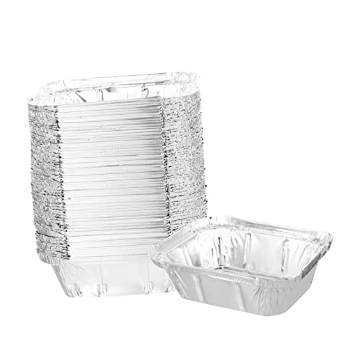 STOBAZA 125pcs Heavy Duty Takeaway Food Packing Boxes Tin Foil Lids Barbecue Containers for Indoor-Outdoor Activities