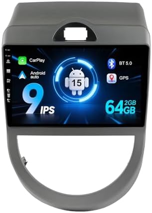 9" IPS 2 Din Android 15 Car Radio Stereo Suitable For Kia Soul 2009-2013- [2G+64G] - [Built-in Carplay+GPS] -Camera SWC BT 4G WiFi AUX DAB Head Unit