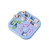 Slow Feeder Dog Puzzle Toy Interactive Treat Dispenser, Food Dispensing Enrichment Toy for Dogs and Cats, Anti-Gulping Slow Feed Bowl with Sniffing Tray for Mental Stimulation (Blue)