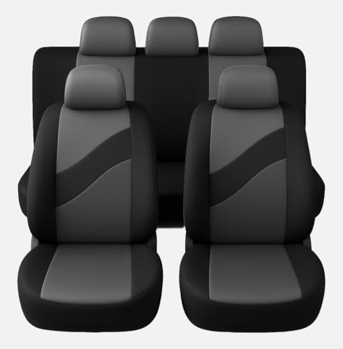 Susy Shop Coprisedili Auto Universali LS08 | Kit Anteriore e Posteriore confortevole traspirante | Fodere protezione per Sedili Utilitarie Medie Piccole | No Suv (Grigio)