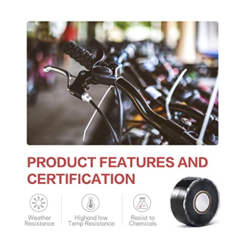 Mogaly Road Cycling Bicycle Handle Bar Wrap - Emergency Self-Fusing Silicone Tape - 10 Ft Roll Of Self-Bonding Handlebar Tape For Road Bike (Black) #TOP3