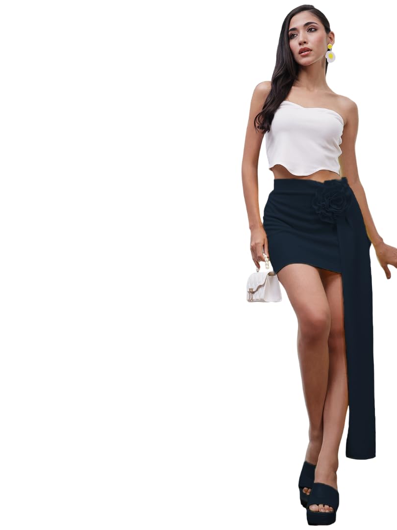 Women and Girls Straight Solid Slip-On Pencil Mini Party Skirt