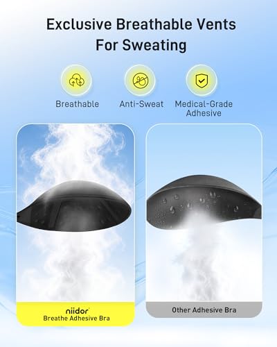 Image of Niidor Womens Strapless Bra Sticky Bra Push Up Backless Reusable Magnetic Front Closure Breathable Sports Bras