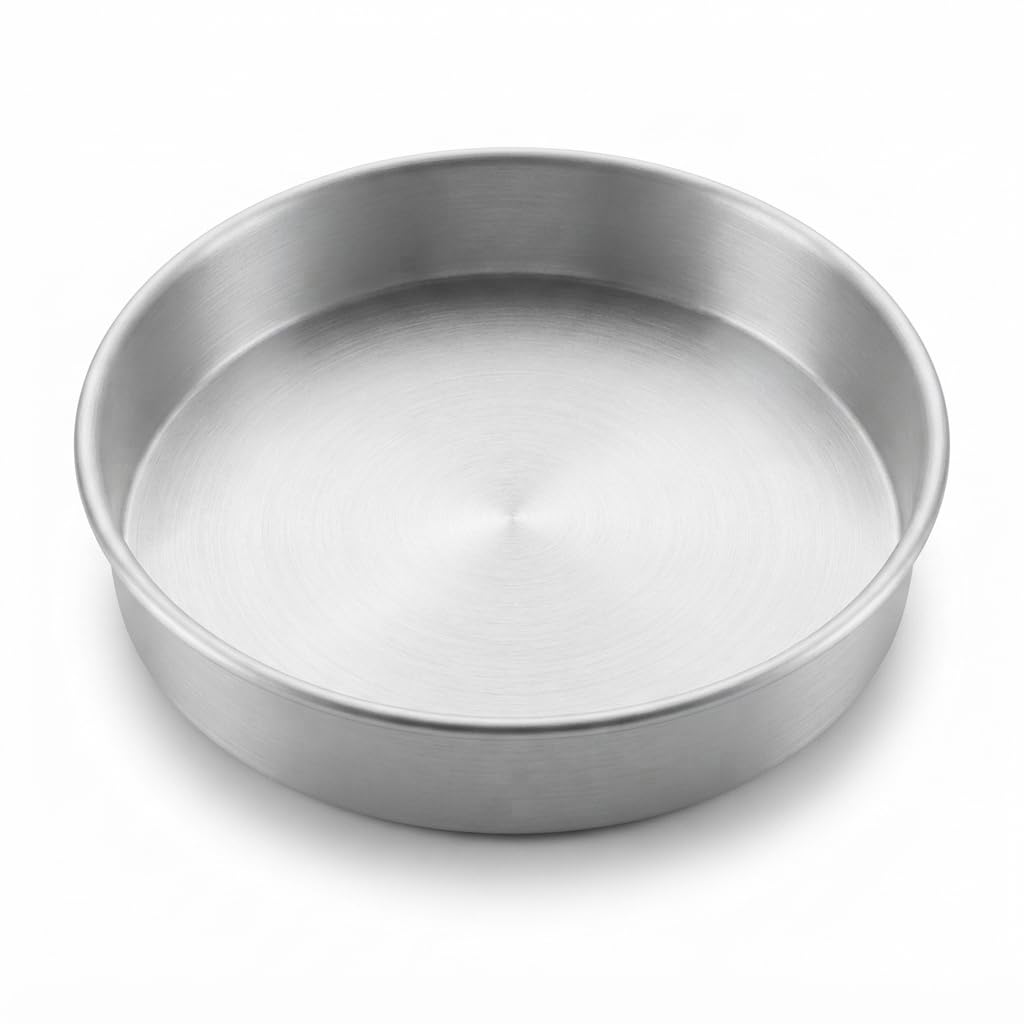 9-Inch Round Aluminum Cake Pan with Removable Bottom by Glownary – 9" x 2, 1.25 liters, Aluminum, Silver, Model 176rcpan92a