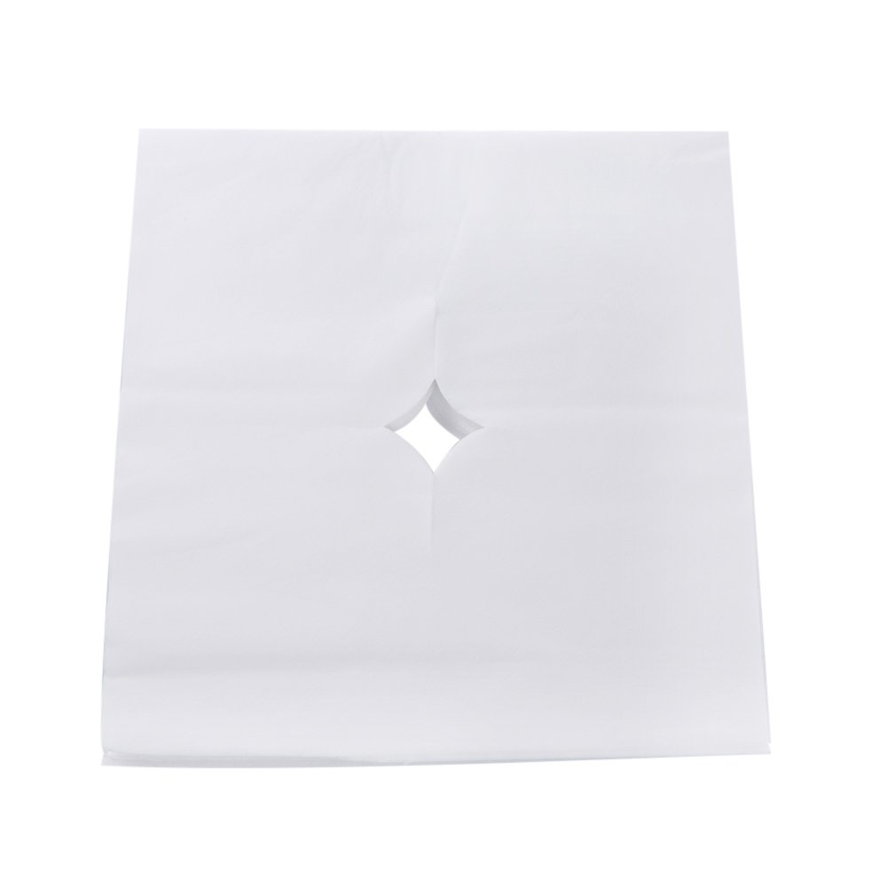 Anself Cubierta para reposacabezas sábana de masaje desechable con orificio de respiración para spa y mesa de cama de almohada 100 piezas 200ST
