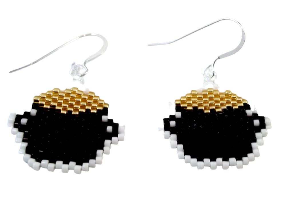 Handmadeby Artie Pot of Gold Seed Bead Dangle Earrings