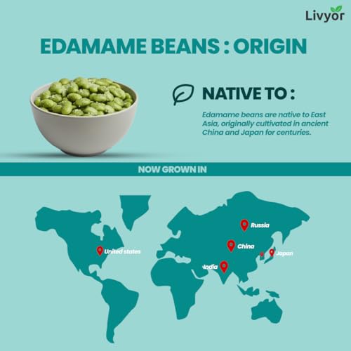 Image of Livyor Crunch Roasted Edamame Beans - 500g | Salted Original Flavour | Roasted not fried | Plant based healthy snack | High Protein Snack | Gluten Free | Vegan | High In fibre