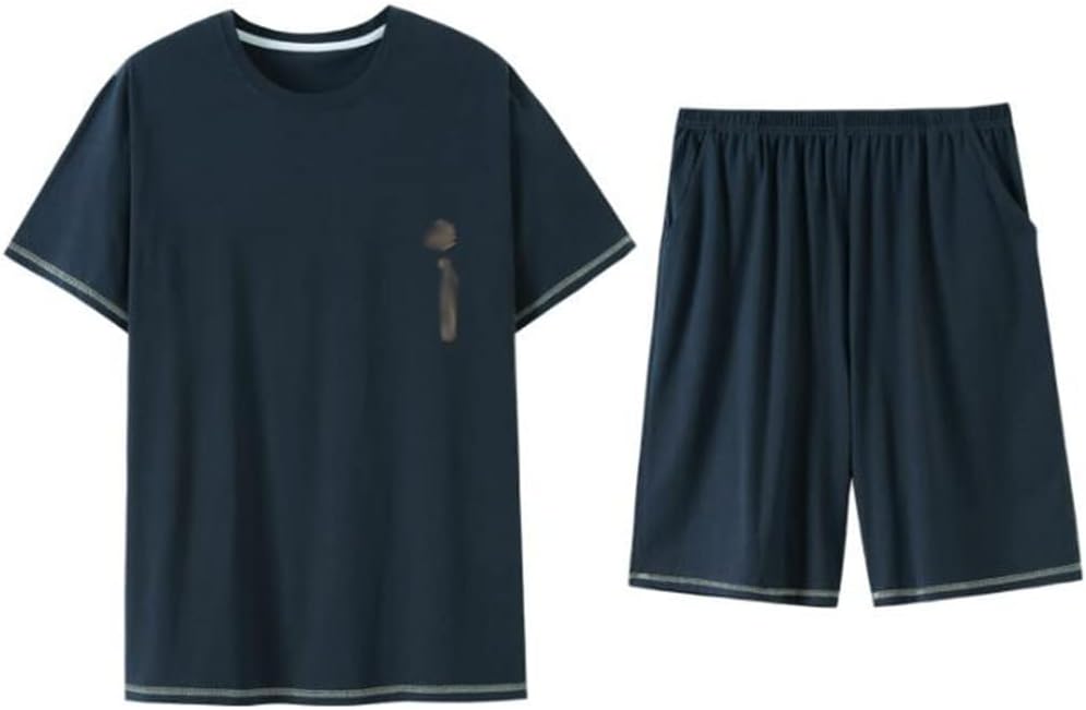 Cotton Silk Short-sleeved Trousers Thin Men's Pajamas Modal Loungewear