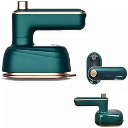 Mini Ferro de Passar Roupa a Vapor Portátil, Verde, Bivolt, 33W, Base Cerâmica, 180x62x84mm, Tanque 50ml, Temperatura 170°C