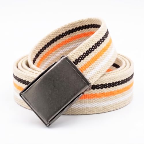 Image of Mile High Life Canvas Web Belt | Cut to Fit Up to 52 inch | Flip-Top Matte Silver Nickel Buckle 12 Colors