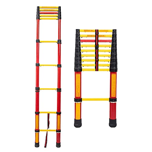 Compact Non Conductive Telescoping Ladder Commercial Grade 2m/3m/4m/5m/6m Long Fiberglass Extension Telescopic Ladders for Outdoor Electrical Work