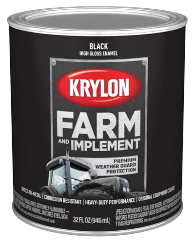 Image of Krylon Farm & Implement Brush On-Paint, High Gloss, Black, 1 Quart