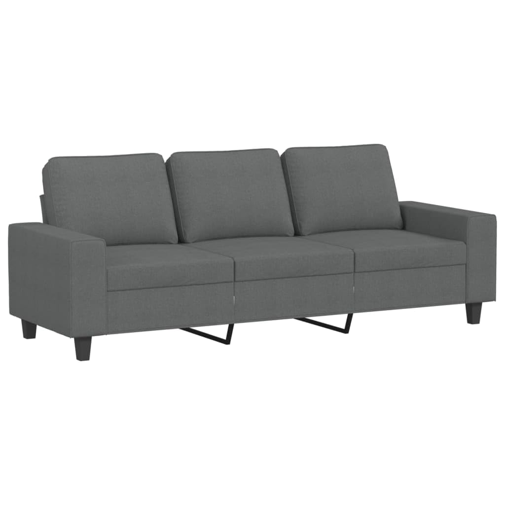 Sofá de 3 plazas de Tela Gris Oscuro 180 cm