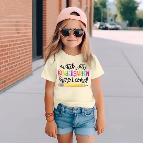 Image of Kindergarten Shirts for Girls Watch Out Kindergarten Here I Come Shirt Kids Back to School T Shirt Children School