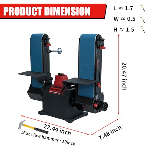 Image of BUCKTOOL Dual Belt Sander for Knife Sharpening,4x36 inch Belts,1HP,2160FPM