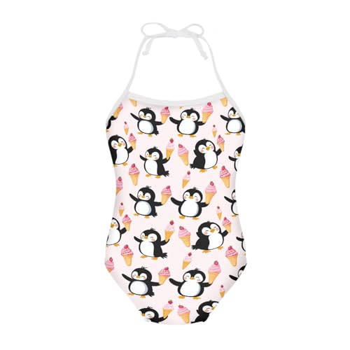 Image of Girls One Piece Swimsuit Beach Bathing Suit Toddler Floral Halter Straps Swimwear for 1-10 Years