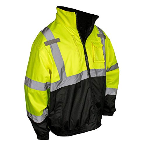 Radians SJ210B-3ZGS-XL Radwear Winter Bomber Jacket, Type R Class 3, Green/Black Bottom, X-Large