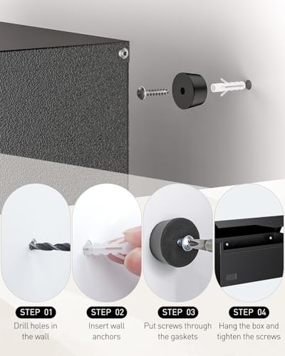 Image of Uniclife Wall Mount Mailbox for Outside, Large Metal Mail Box for Home, Heavy Duty Modern Post Box Letters Drop Box for Outdoor Office (No Lock)