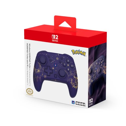 HORI Wireless HORIPAD Turbo (Umbreon and Espeon) for Nintendo Switch 2 – Rechargeable Controller - Officially Licensed by Nintendo