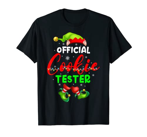 Probador de galletas oficial Funny Christmas ELF Cookies Tester Camiseta