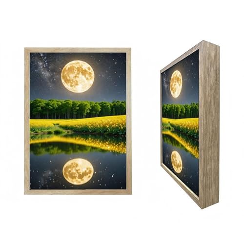 URVIP LED Glowing Photo Frame, 3D Starry-Sky Blue Moon Wall