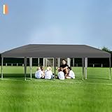 CABIHOME 10x30FT Heavy Duty Pop Up Canopy Tent – 8 Sidewalls, Waterproof Outdoor Storage & Event Shelter, 3 Adjustable Heights, Portable Rolling Carry Bag, Weight Bags, Stakes, for Wedding, Backyard