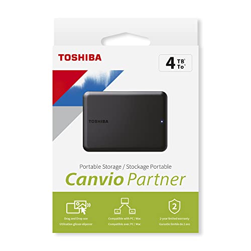 Toshiba Canvio Partner 4TB - Tragbare Externe 2,5''-Festplatte, USB 3.2, kompatibel mit Mac und Windows.(HDTB540EK3CB) – Ansicht 6