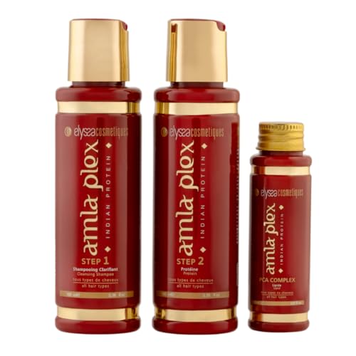 Mini Kit Lissage Indien Amla Plex 2x100ml + PCA 30ml | Lissage Longue Durée, Fortification, Anti-Chute et Nutrition Intense | Pour Cheveux Secs, Ternes et Fragiles (Mini Kit 2x100ml)