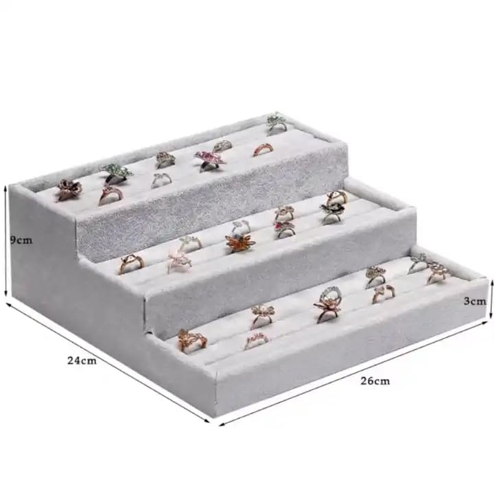 Image of 30 Kada Velvet Jewelry Drawer Organizer Tray Stackable Jewelry Tray
