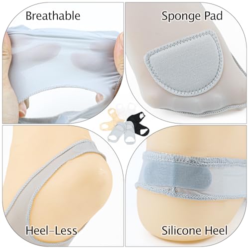 4 Pairs No Show Sling Back Socks, Ultra Low Cut Liner Socks With Sling, Half Sock For Heels3