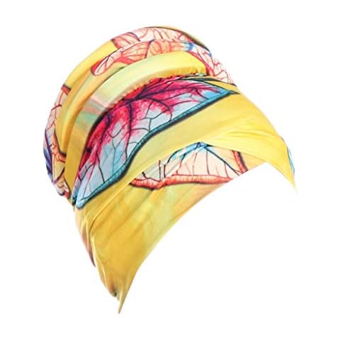 Women Islamic Muslim Hijab Turban Hat Headwrap Scarf Cover Chemo Cap Newly(Yellow) Cover