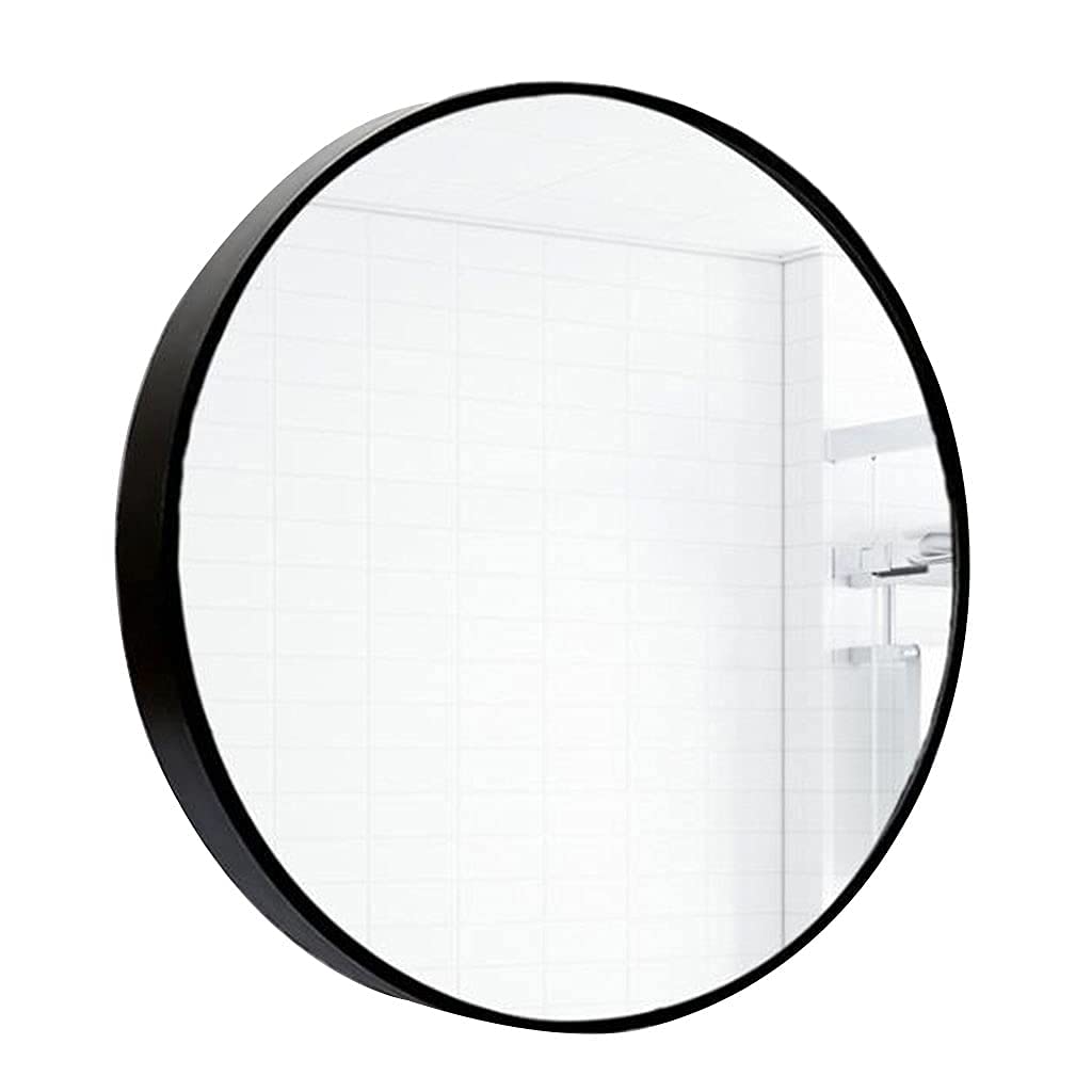 Miroir rond noir 60cm pour entrée et salle de bain chic