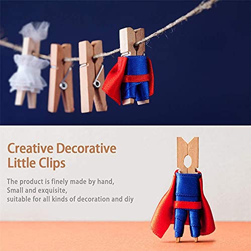 Mini-Clothespins-Mini-Clothes-Pins-for-Photo-100-Pack-Wooden-Small-Clothes-Pin-with-32-FT-Jute-Twine-String-Tiny-Decorative-Clothespin-for-Little-Baby-Shower-Photos-Clips-Pictures-Crafts-Display