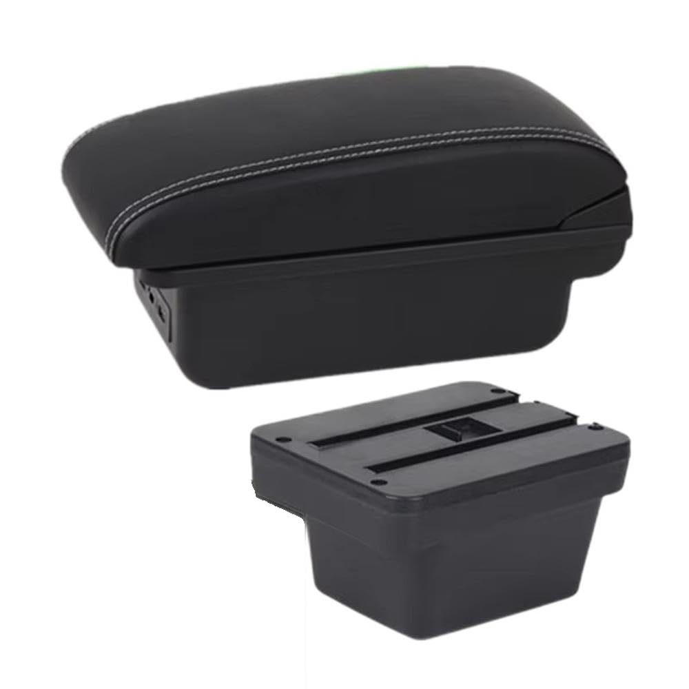 FSOZDBBPL For Caddy 5 2021-2025 Car Armrest Box Central Storage Box Interior Parts(B1 white line 3USB)