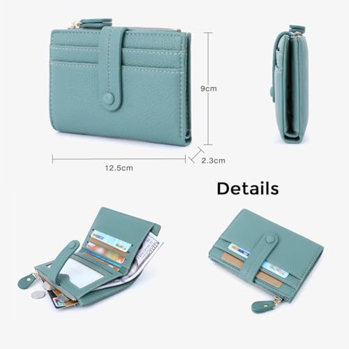 Small Wallet for Women, Personalized Gold Silver Initial Name Wallet with Card Slots, Small Compact Luxury Leather Pocket Wallet Ladies Mini Purse, Credit Card Holder with Zipper Coin Pocket, 8 Color2