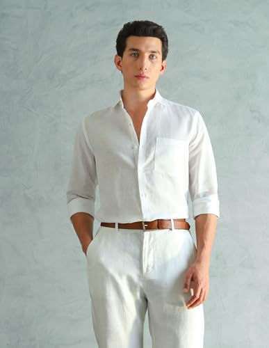 Image of Arrow Solid Slim Fit Formal Shirts for Men - Full Sleeve Shirt for Man