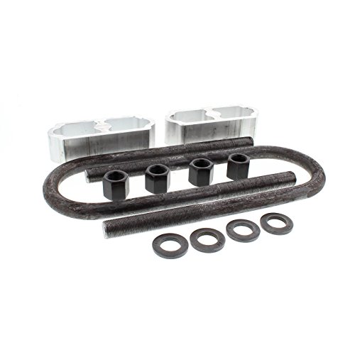 Speedway Motors 1960-72 Chevy Pickup 2 Inch Rear Lowering Block Kit, Coil Spring Compatible, Includes Aluminum Blocks, U-Bolts, Axle Shim Options Available
