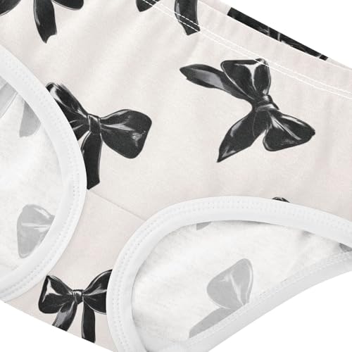 Wusikd Black Ribbon Bows Girls' Underwear Cotton Girls Briefs Soft Toddler Underwear 2T4