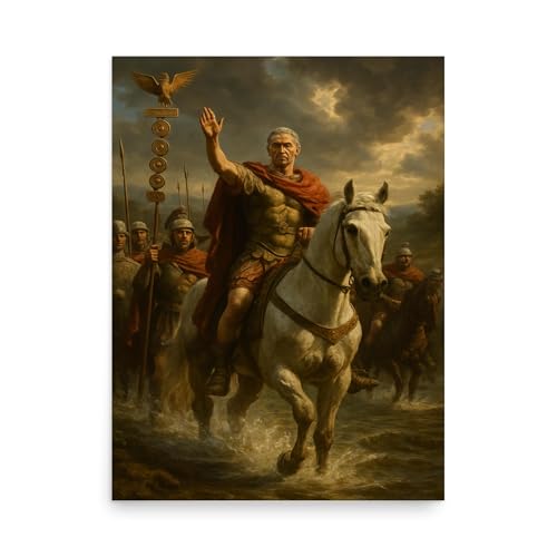 Julius Caesar Crossing the Rubicon Poster Print Historic Roman Wall