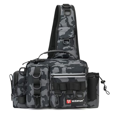 Bolsa LUYA Bolsa multifuncional para cintura Bolsa para vara de pesca Mochila tática Bolsa para corpo cruzado Bolsa para pesca Bolsa para equipamento de pesca (Preto)