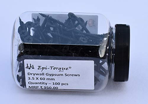 Image of Drywall Gypsum Black Screw Sharp Point Size #6 M3.5 X 60mm (Pack of 100 Pcs)